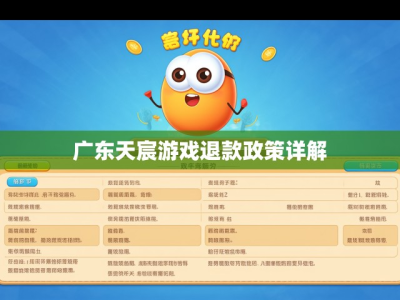 广东天宸游戏退款政策详解